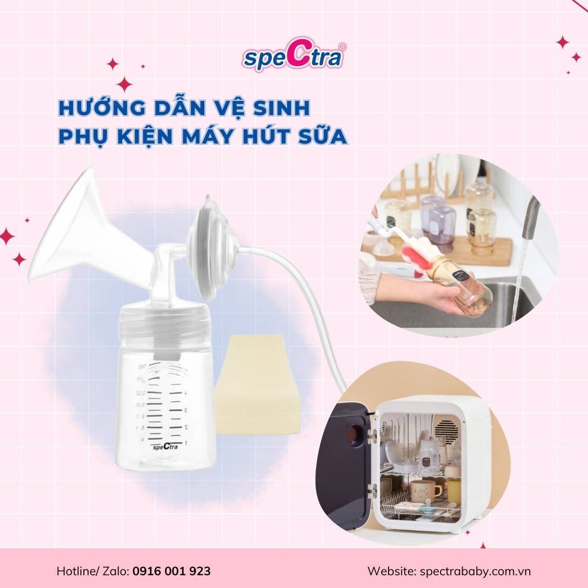 HƯỚNG DẪN VỆ SINH PHỤ KIỆN HÚT SỮA